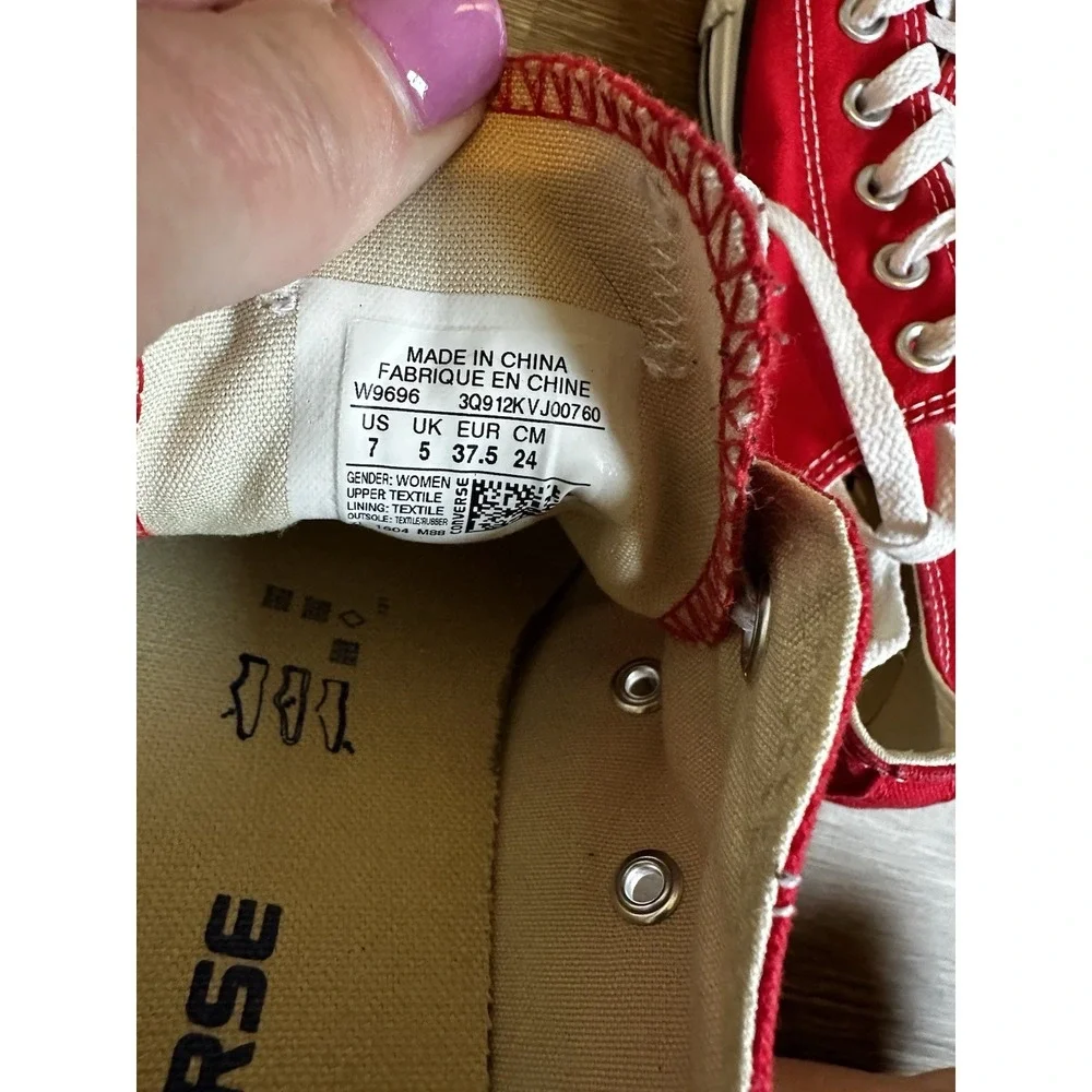Converse Chuck Taylor All Star Low Top Red Womens Size 7 Canvas Sneakers - Picture 5 of 8